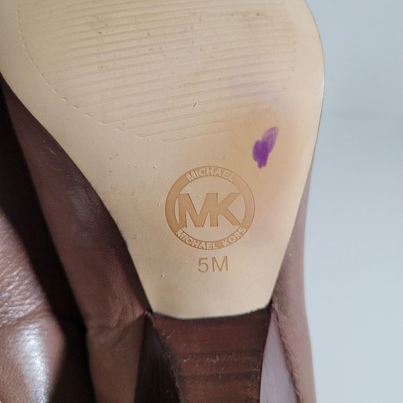 Michael Kors Leather Upper Peep Toe Zip Up Shooties - Picture 10 of 14